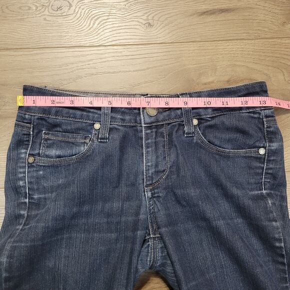 Paige Jeans Womens 25 Blue Denim Skyline Skinny Fit Distressed Stretch Casual - Picture 6 of 9